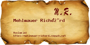 Mehlmauer Richárd névjegykártya